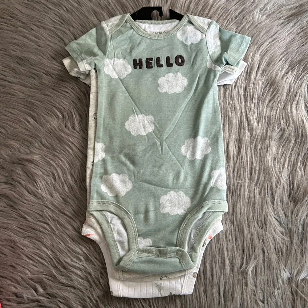 Carter's Child Of Mine Bodysuits Baby Boys Size 18‎ Months Three Piece Cotton